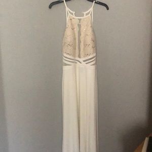 Full length sequined white dress